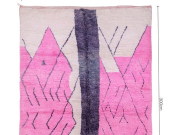 Vintage Berber Wool Rug: Abstract Moroccan Rug, Colorful Boho Decor (6'6'' X 10'0'')