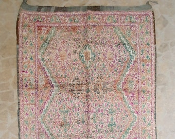 Vintage Berber Boujaad Wool Rug: Colorful Moroccan Tribal Rug (6'0'' X 10'7'')