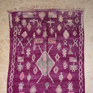Large Purple Moroccan Rug: Vintage Berber Boujad Wool Rug (6&#39;0&#39;&#39; X 11&#39;1&#39;&#39;)