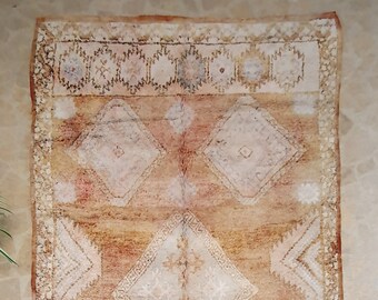 Vintage Berber Boujaad Rug: Moroccan Bohemian Wool Carpet (6'2'' X 12'1'')