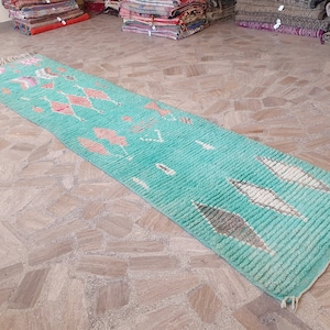 Gorgeous Vintage Moroccan handmade berber runner rug, 2&#39;5&#39;&#39; X 11&#39;7&#39;&#39; runner rug, boho rug, wool rug, handmade rug