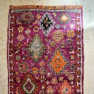 Vintage Moroccan Boujad Wool Rug: Large Berber Boho Carpet (6&#39;6&#39;&#39; X 11&#39;4&#39;&#39;)