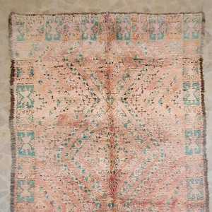 Gorgeous Vintage Moroccan handmade Berber wool boho rug, 7'3'' X 10'0'' wool rug