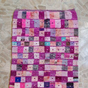 Vintage Moroccan Boujaad Wool Rug: Checkered Berber Design (5 X 8)