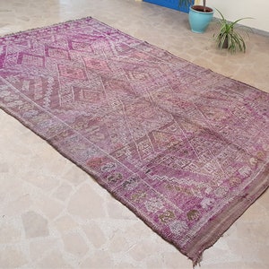 Vintage Berber Rug: 6x10 Colorful Handmade Moroccan Boujaad Wool Rug
