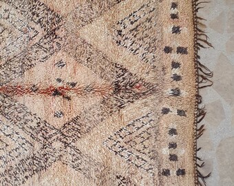 Grand Tapis Berbère Marocain Vintage - 6x12 Ft - Laine Tissée Main - Motifs Boho
