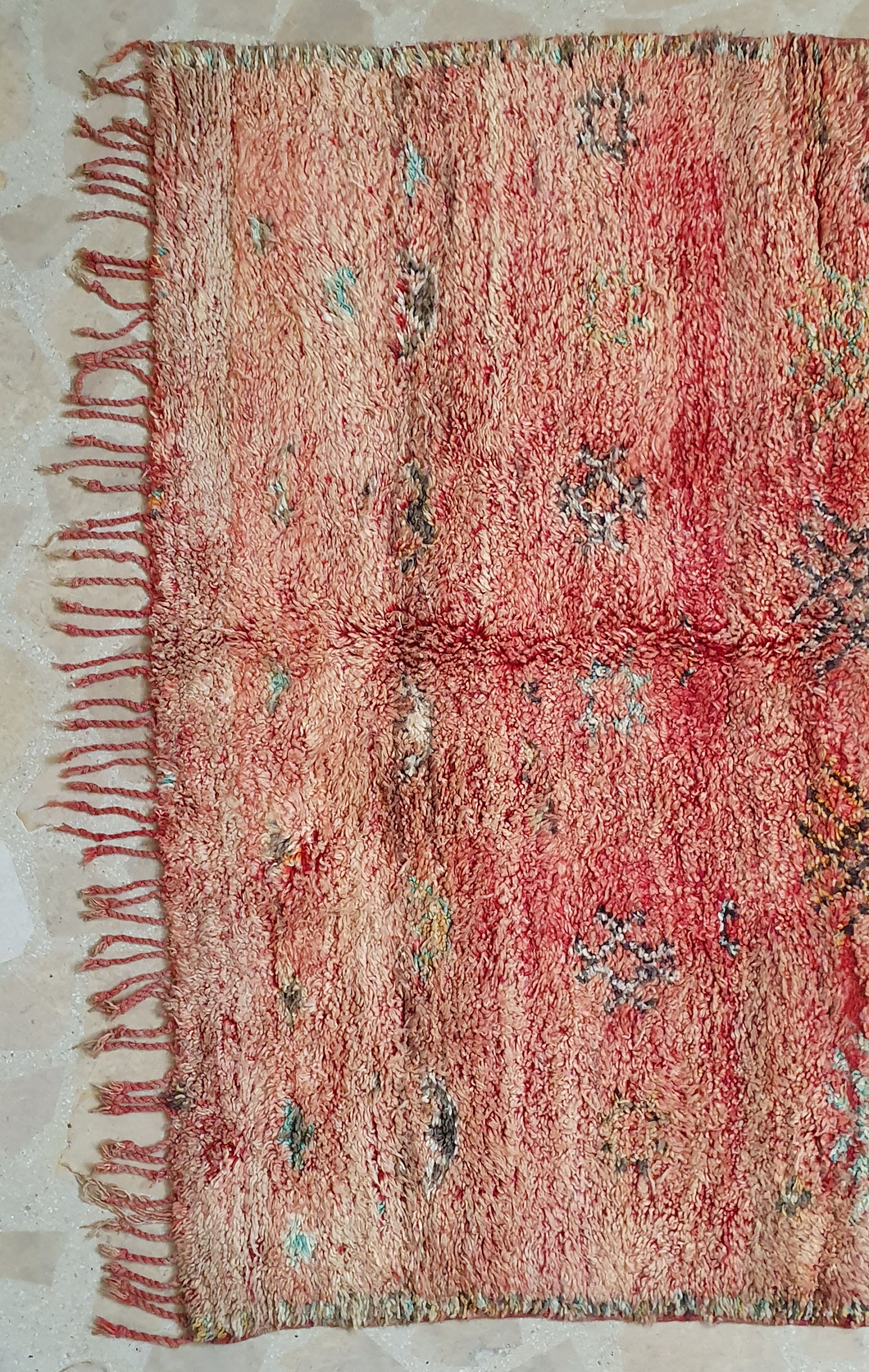 Tapis Marocain Vintage Fait Main 6,1x9,6 Ft – Berbère Wool Authentique – Déco Boho Chic