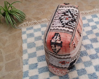 ヴィンテージ ベルベルラグ フロアピロー：24インチ スクエア モロッコ