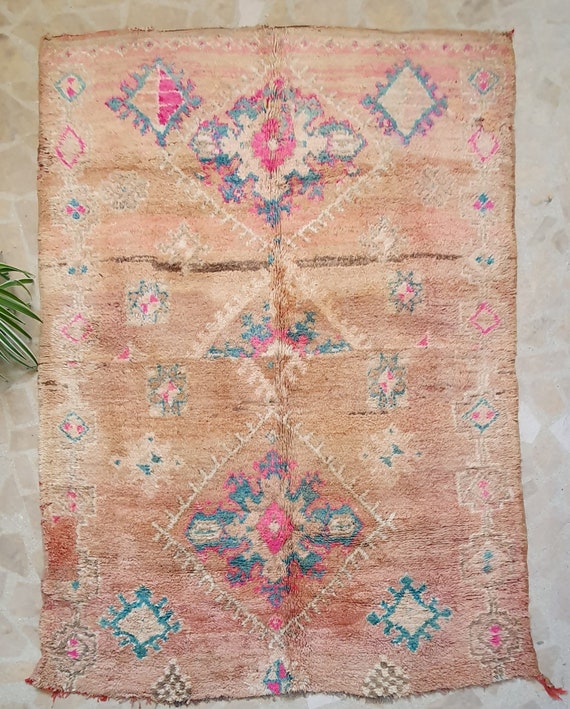 Handmade Wool Berber Rug: Moroccan Boho Rug (6'1'' X 9'0'')