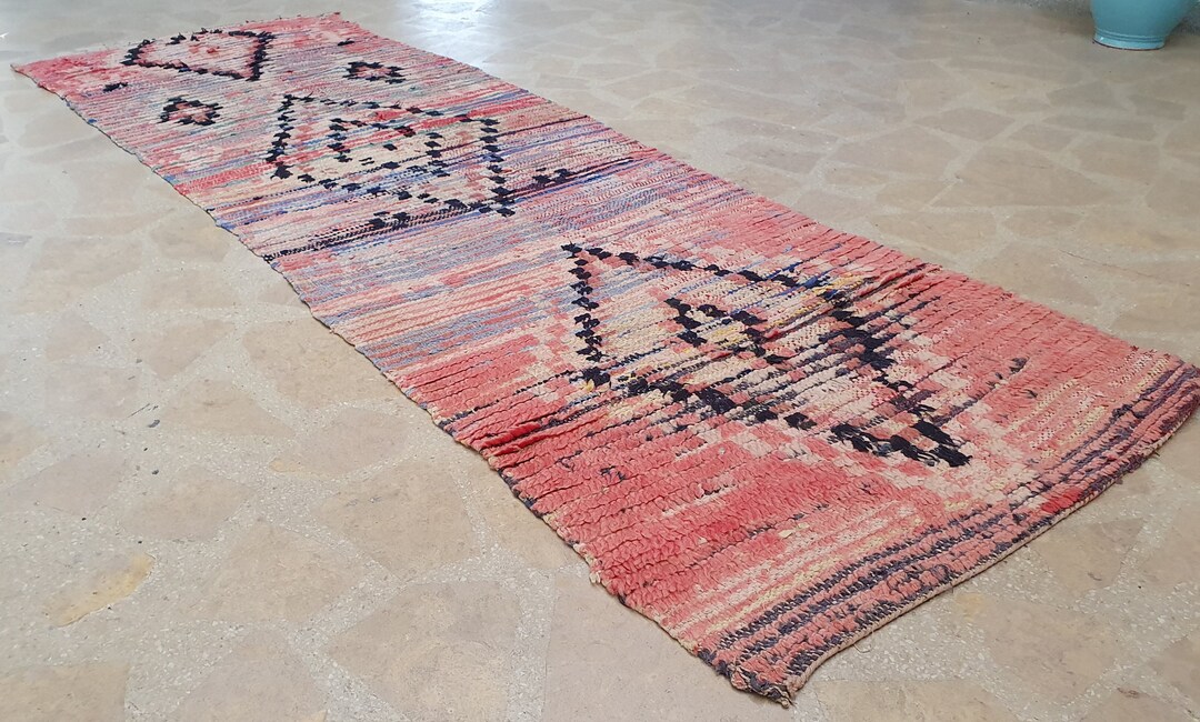 Vintage Moroccan Runner Rug, 2'7'' X 8'1'' Runner Rug, Boho Rug, Berber