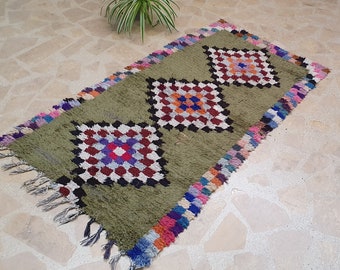 Vintage berber colorful accent Moroccan runner rug, 3'1'' X 5'1'' hallway rug, Moroccan rug small, tapis, Marokkanischer Teppich, Alfombra