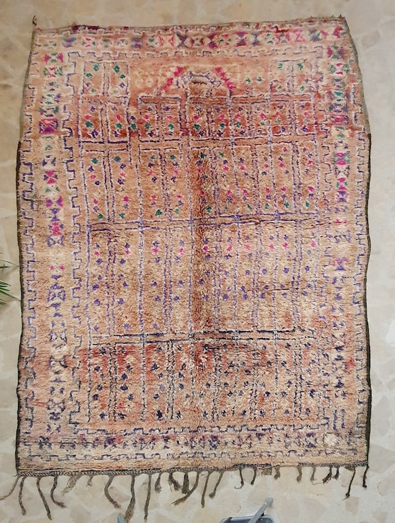 Handmade Wool Berber Rug: Moroccan Boho Decor (6'2'' X 8'7'')