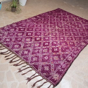 Vintage Moroccan Boujaad Rug 6x10: Purple Berber Wool Rug