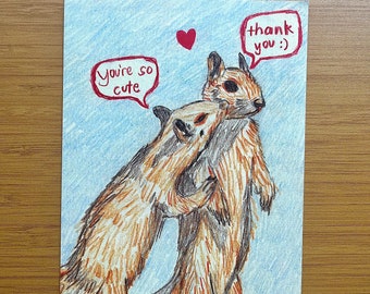 Postcard Print | Squirrel Cuties | Valentine’s Postcard