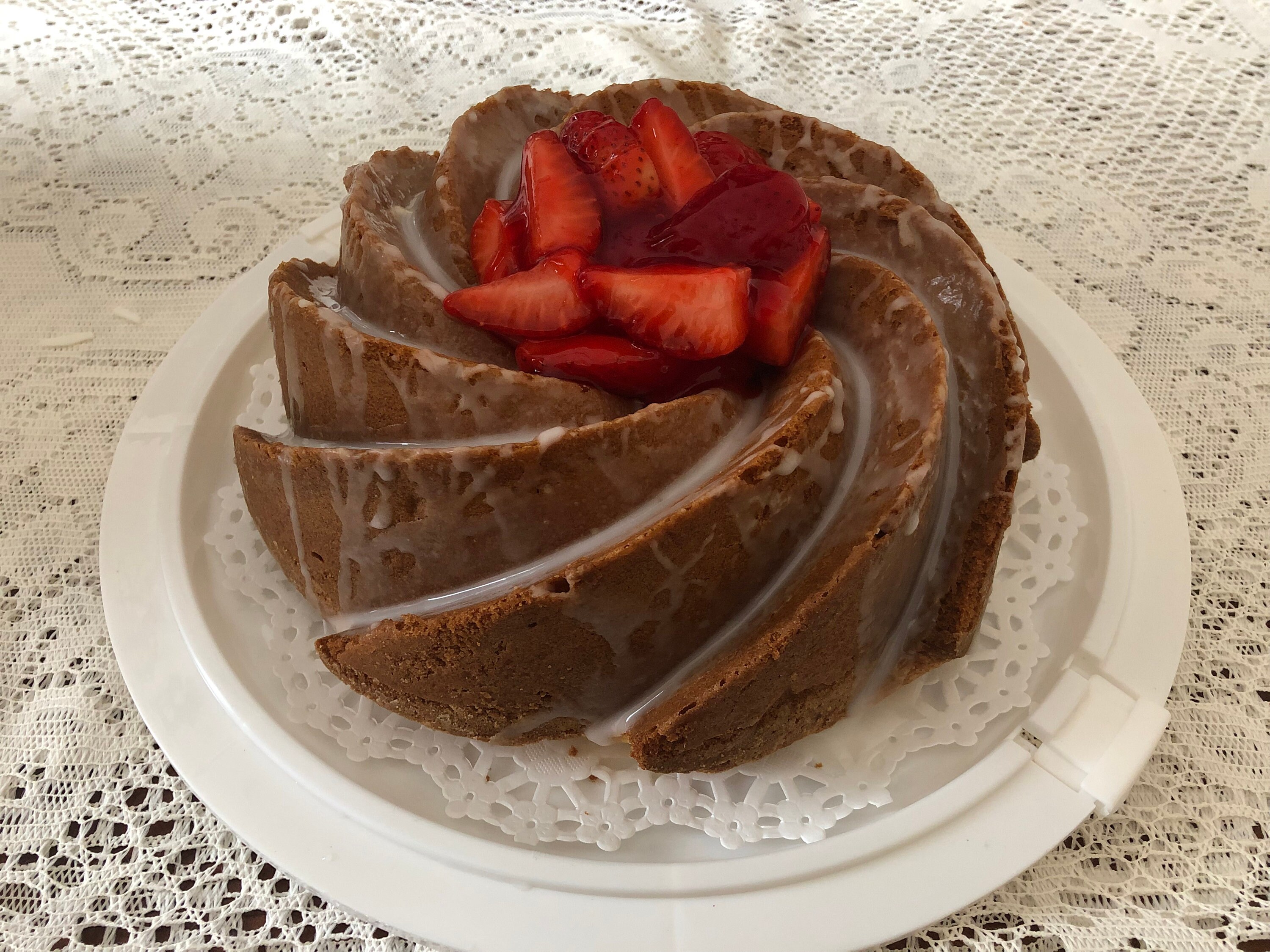 Glazed Homemade Pound Cake with Fruit Topping great for a gift Etsy