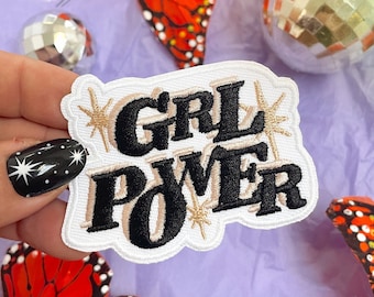 Girl Power geborduurde opstrijkpatch, feministisch accessoire