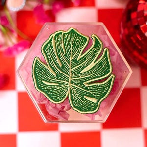 Monstera Leaf Embroidered Iron-On Patch, Plant Lover Gift