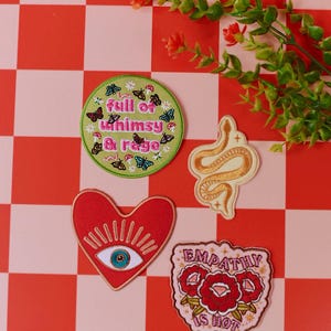 Full of Whimsy & Rage Iron-On Embroidered Patch – Cottagecore Statement Patch Bild 4