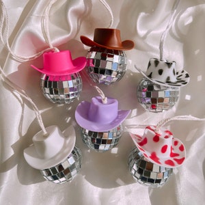 Lavender - Purple Disco Cowboy Car Charm Hanging Accessory - Car Hanger, Car Decor, Rear View Mirror, Christmas Ornaments, Christmas Gift