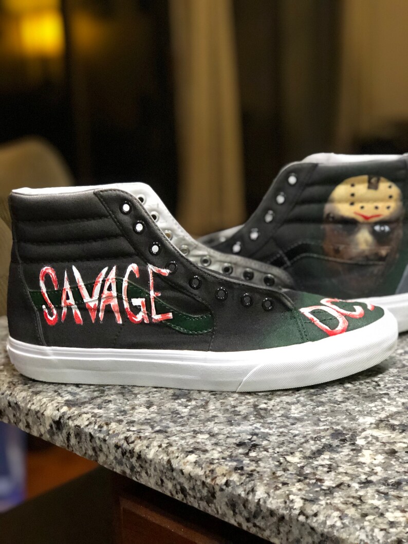 Horror Jason Themed Vans Custom Shoes Etsy