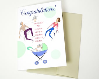 Recién nacido// Tarjeta de felicitación / Bebé recién nacido / Tarjeta de recién nacido / Bebé niño / Niña / Es un niño / Es una niña / Nuevos padres / Baby shower