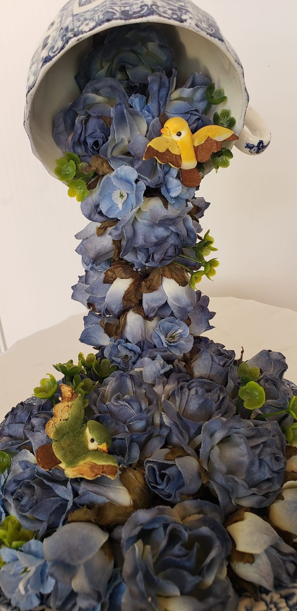 Floating Teacup Waterfall Pouring Foam Flowers Gift Home Décor Etsy