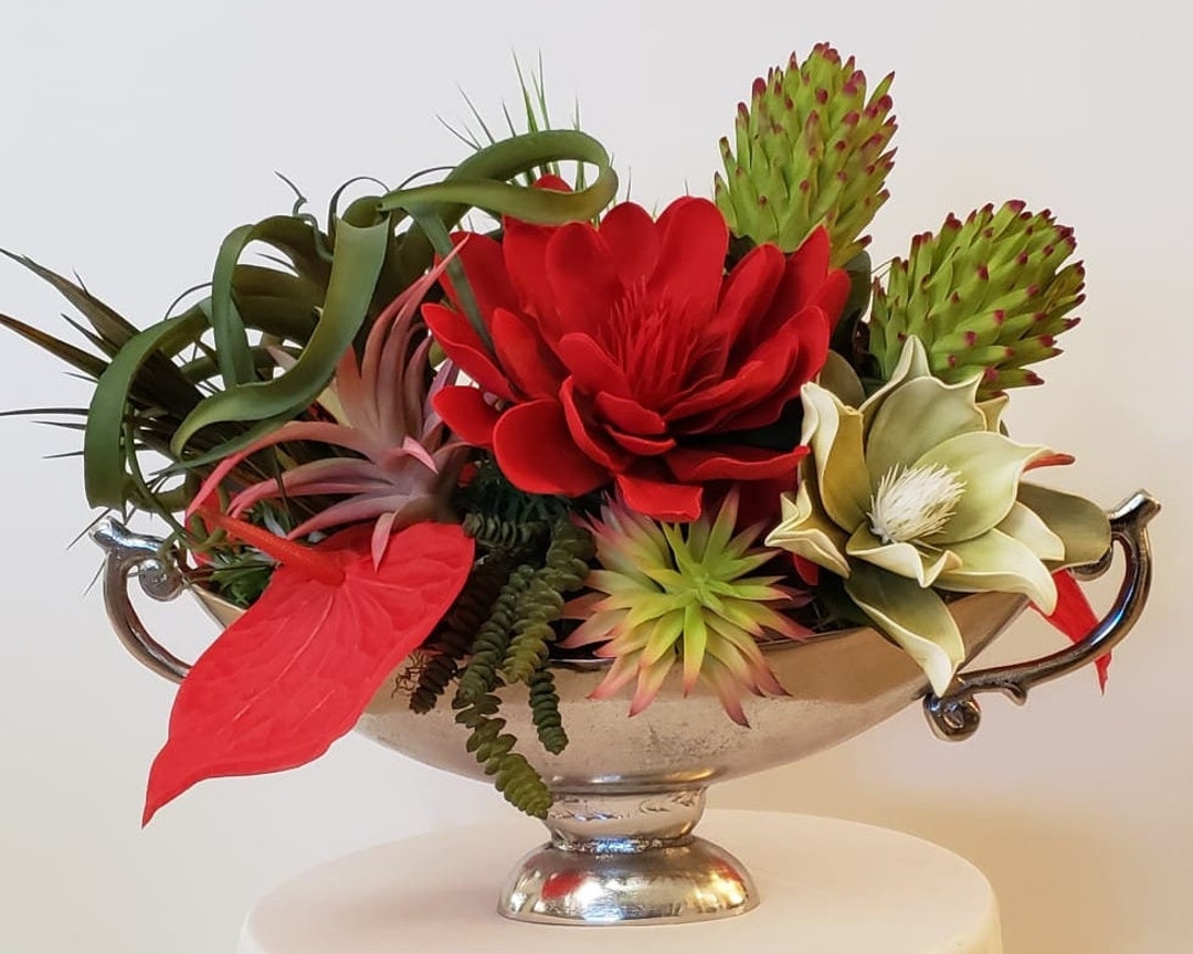 Artificial Floral Arrangement Made Foam Flowers Succulents in Etsy