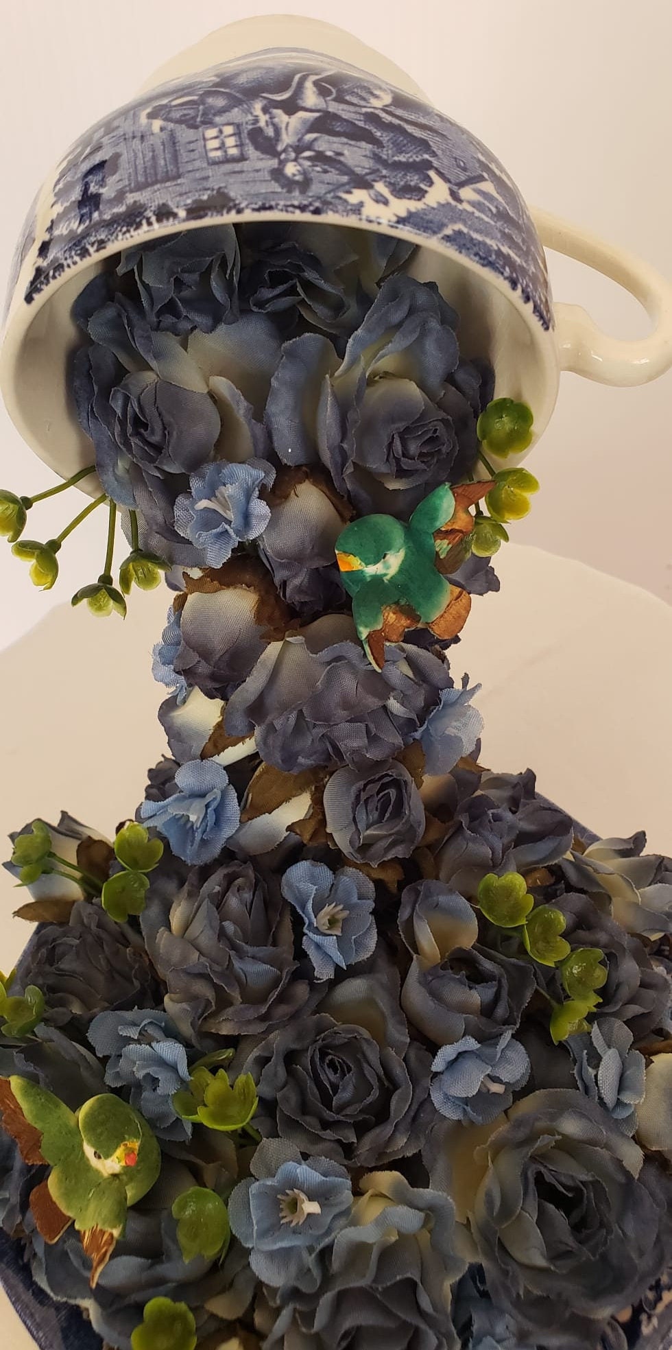 Floating Teacup Waterfall Pouring Foam Flowers Gift Home Décor Etsy