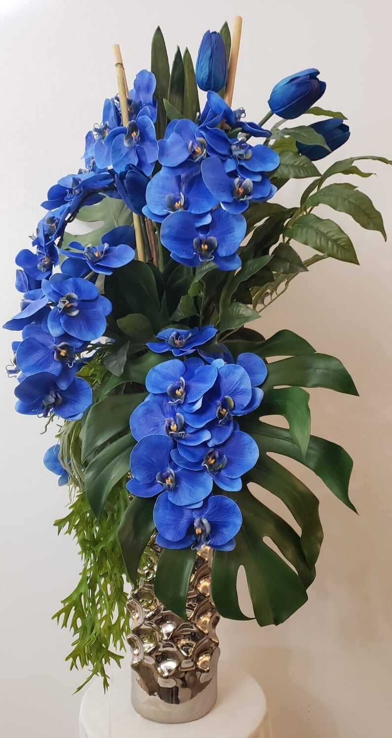 Artificial Flower Arrangement in Modern Vase SS With Etsy