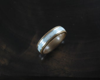 Maple bentwood ring with opal