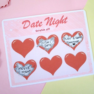 Date Night Scratch off card - Valentine&#39;s day gift / Birthday gift / Anniversary gift