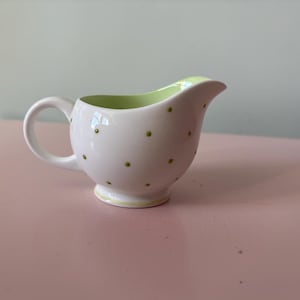 SUSIE COOPER Apple Green Raised Spots Bone China Milk Jug Creamer 1950s