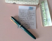 PARKER Duofold Green Fountain Pen 1960s 14k Gold Nib