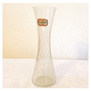 Vintage CRAQUETEE Glass Vase 1960s Mid Century West German Design