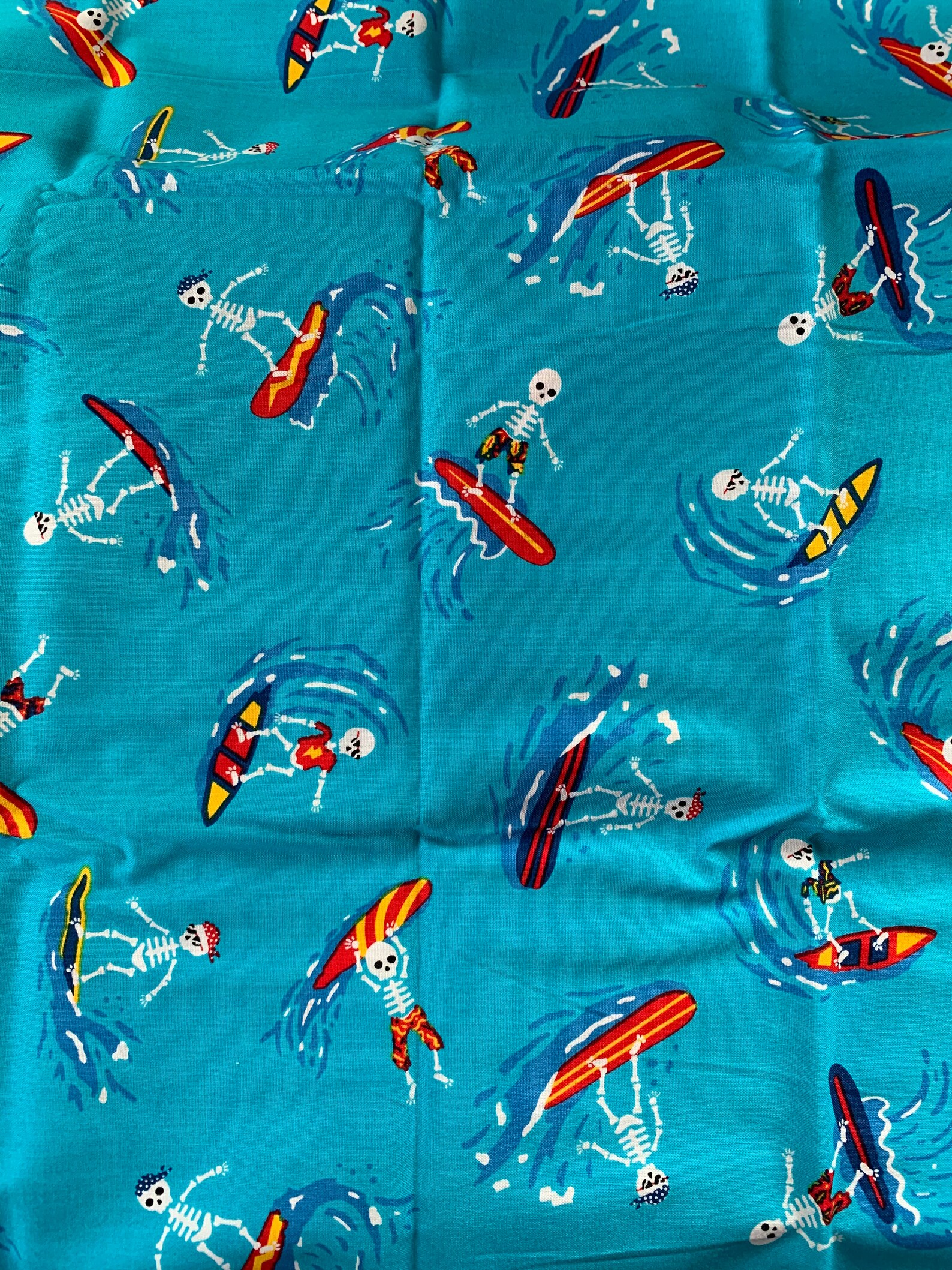 Skeletons Surfing Allover Fabric by Timeless Treasures Fabrics Etsy