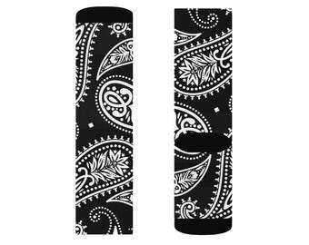 Black Bandana Crew socks