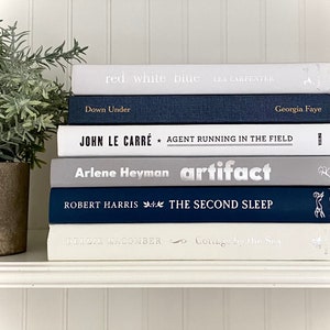 Bundle of nautical books, staging book, neutral book decor, decorative book, bookshelf decor, modern book, vintage book