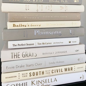 Books in neutral shades for home bookshelf, home office book decor, decorative book, book nook, minimalist decor mantle shelf, colored book