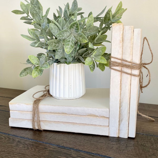 White Decorative Books Etsy