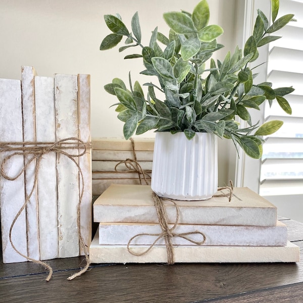 Rustic books, farmhouse book, book stack, vintage decor, shabby chic, unbound books, bookshelf decor, decorative book, book bundle