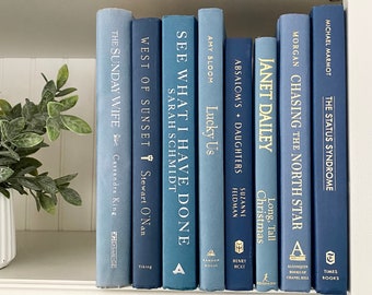 Blue navy French blue books, decorative books, bookshelf decor, table books, book styling, book decor, book collection