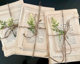 Vintage book table decor, book themed bridal shower, book pages wedding centerpiece, shabby chic literary wedding decor, next chapter theme