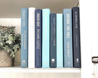 Used blue book for coastal home decor, decorative book, book display, home staging blue bookshelf decor, used/damaged discount book,