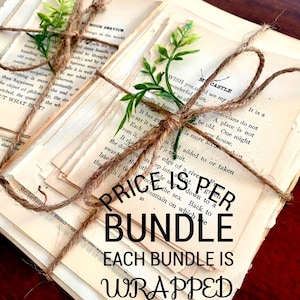Vintage Book Page Bundle: Shabby Chic Wedding Decor, book decor centerpiece, vintage place setting, next chapter themed shower decor imagem 2