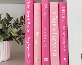 Pastel Pink Decorative Books: Preppy Room Decor
