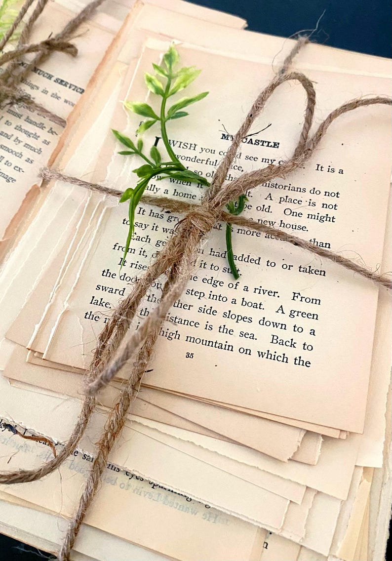 Vintage book table decor, next chapter themed bridal shower, book pages wedding centerpiece, literary wedding decor, book themed decor image 7