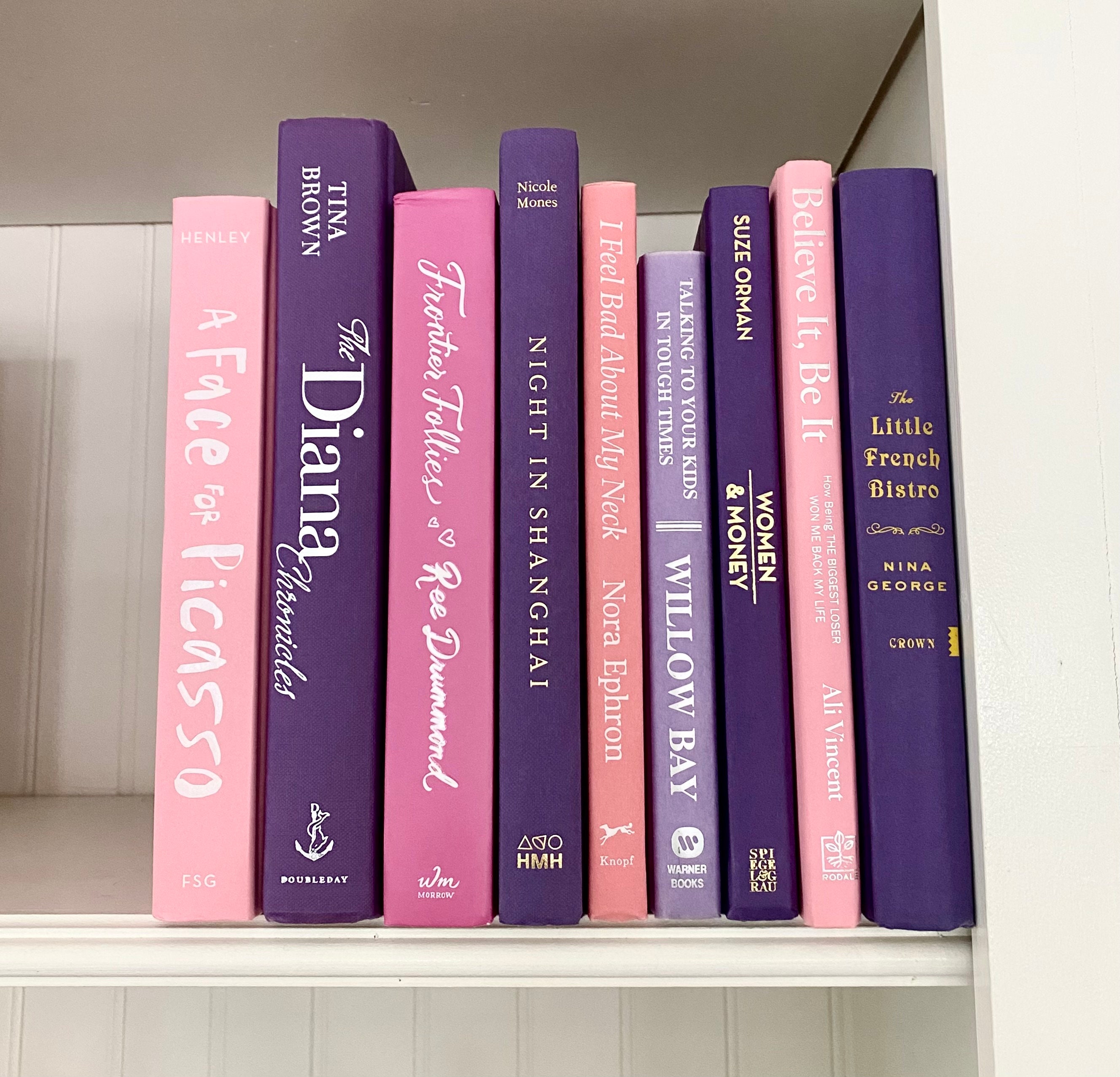 Purple Pink Decorative Book Collection: Modern Book Display - Etsy