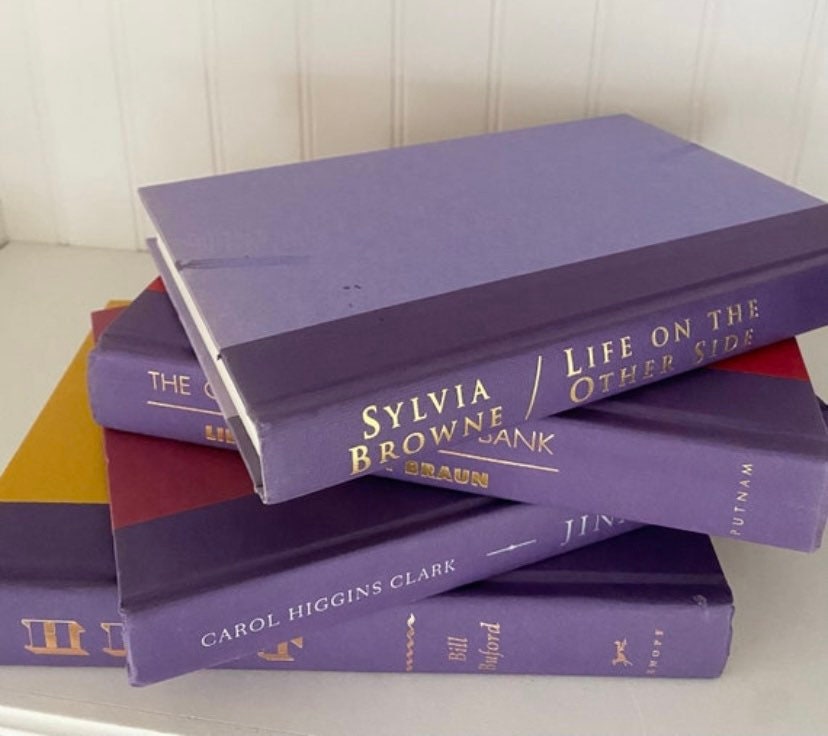 Purple Decorative Book Stack: Purple and Lavender Home Decor Bundle - Etsy
