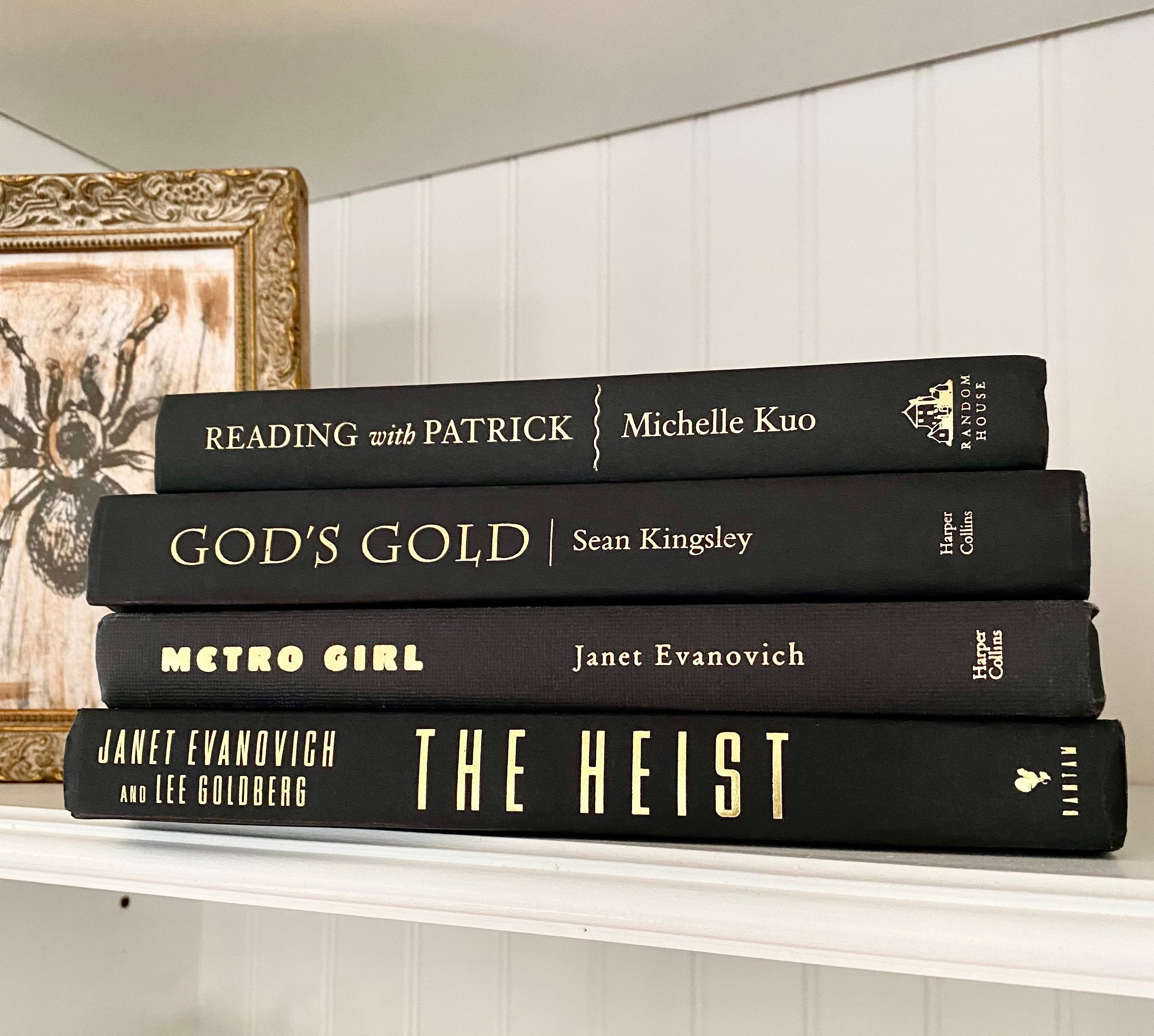 7 Pc Decorative Book Set - Black & White Stacked Books For Home Decor