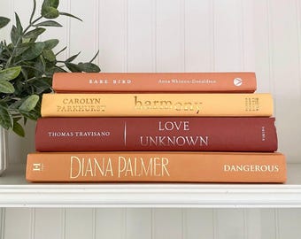 Orange Decorative Book Bundle: Fall Staging Bookshelf Decor